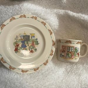 Royal Doulton Bunnykins Children’s Set Plate and 1 Handled Hug-a-Mug